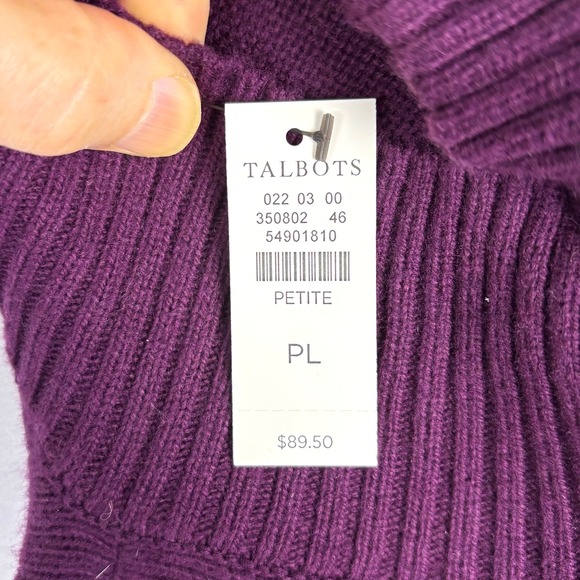 NWT Talbots Women LongSleeve Mock Neck Sweater Top Sz LP Knit Office Career Cozy - Picture 6 of 12